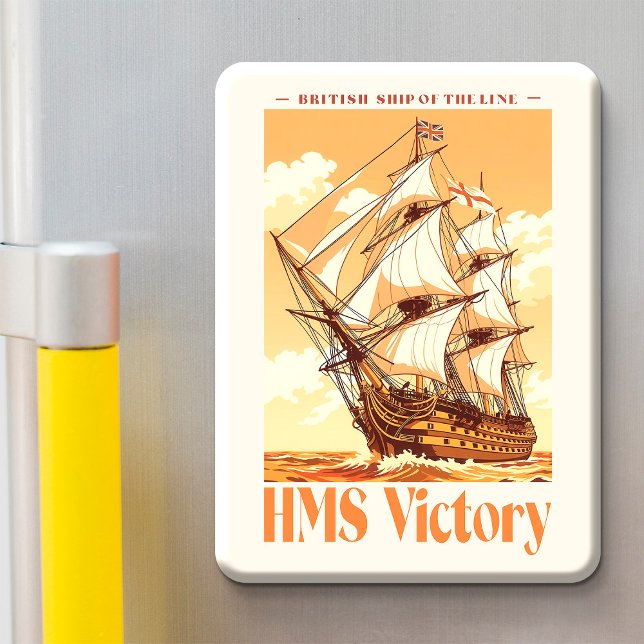 HMS Victory Poster Iconic British Ship of the Line Magnet (HMS Victory Poster Iconic British Ship of the Line. Magnet)