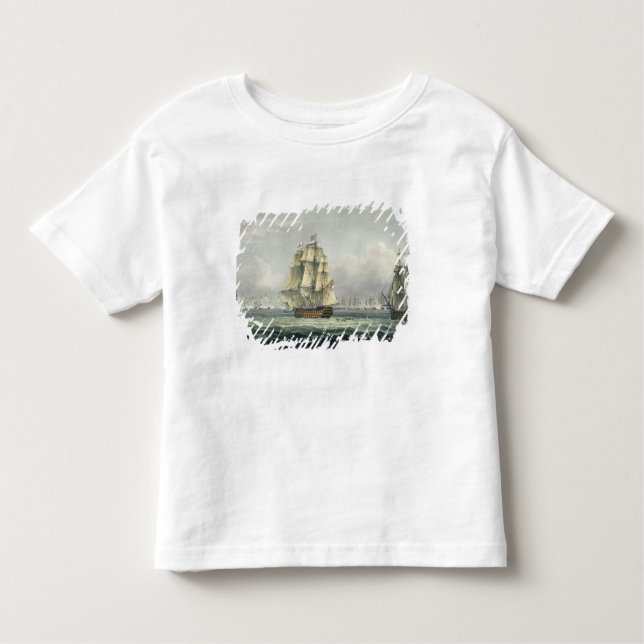 HMS Victory sailing for the French line flanked by Toddler T-shirt (Front)