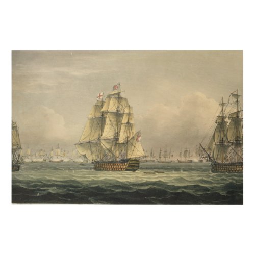 HMS Victory sailing for the French line flanked by Wood Wall Decor