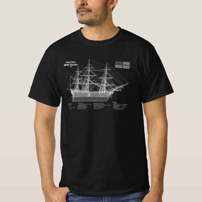 HMS Victory - Ship Blueprint Plans ABD T-Shirt (Front)