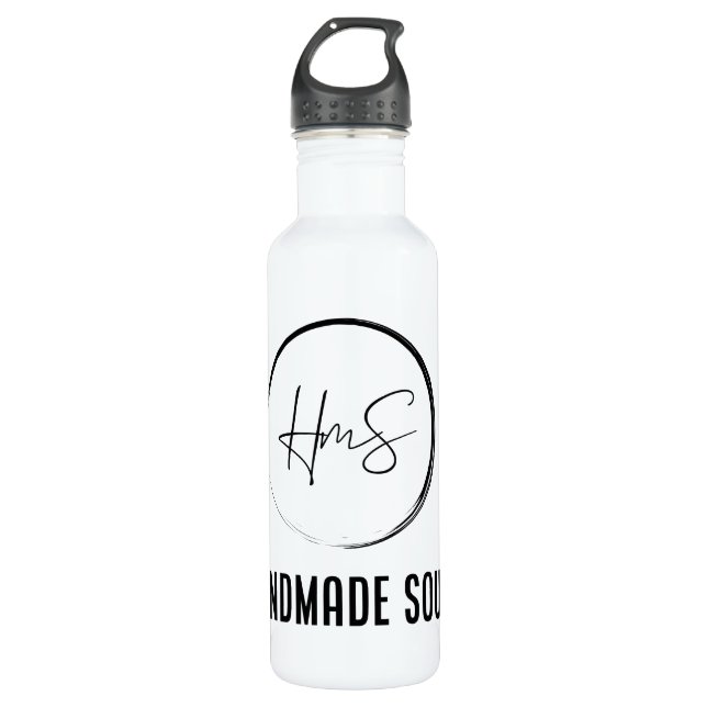 HmS Water Battle - White Stainless Steel Water Bottle (Front)