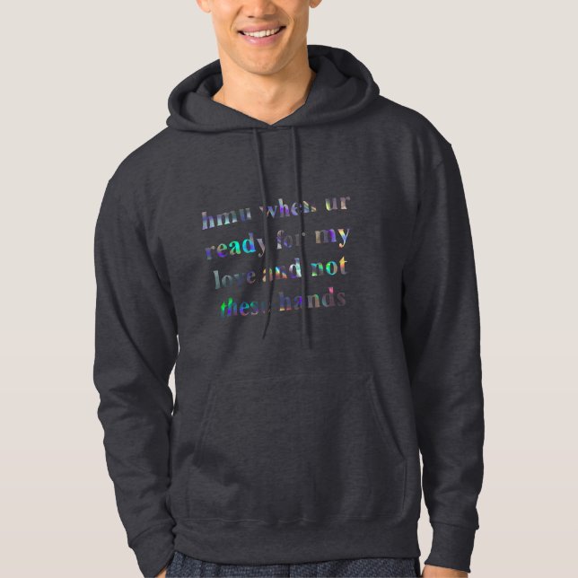 hmu mens hoodie hooded hoody sweatshirt (Front)