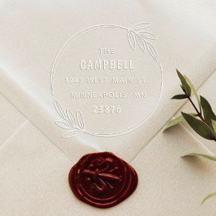 Hnad-drawn Botanical Hand-written Family Address Embosser