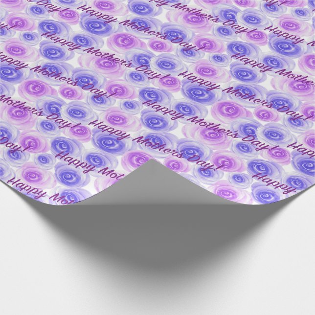 Hnad Painted Watercolor Rose Patterned Wrapping Paper (Corner)