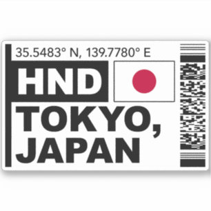 HND Tokyo Boarding Pass - Japan Travel Sticker