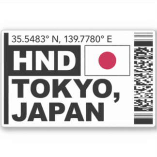 HND Tokyo Boarding Pass - Japan Travel Sticker