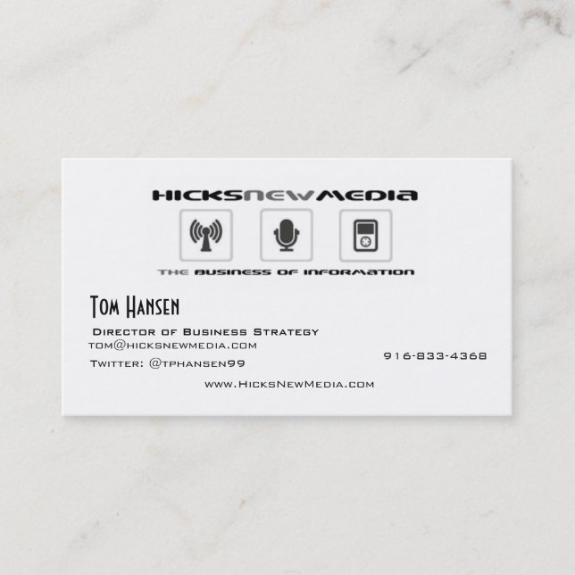 HNM-Tom Business Card (Front)