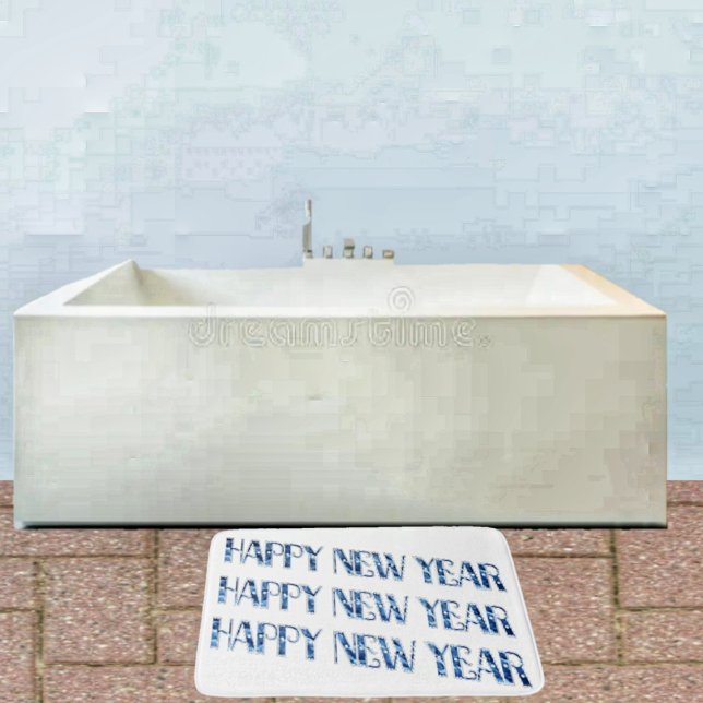 HNY-Blue Diamond Bath Mat (Step onto this HNY Blue Diamond Bath mat, and welcome in the New Year!)