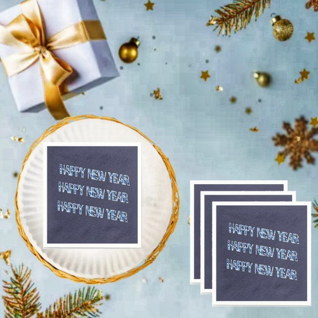 HNY-Blue Diamond Napkins (Set up your New Year's dining table, and Celebrate, with these HNY Blue Diamond Paper Napkins!)