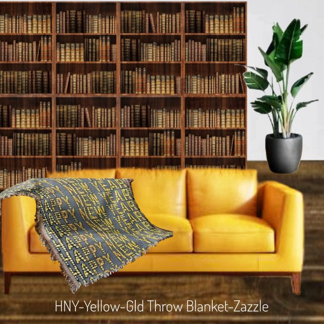 HNY-Yellow-Gld Throw Blanket (Creator Uploaded)