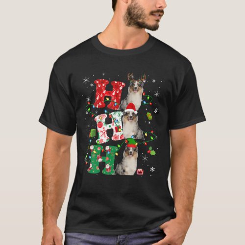 Ho3 Christmas Lights Santa Elf Reindeer Australian T_Shirt