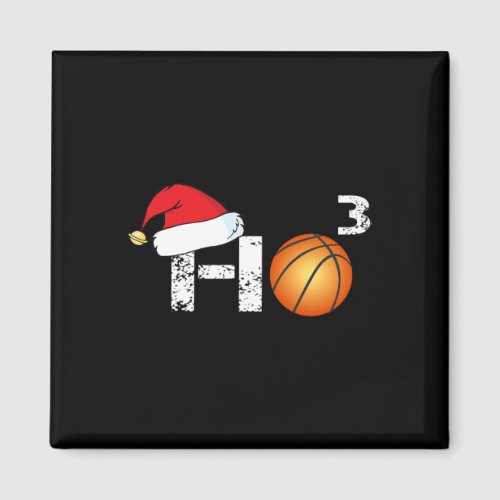 Ho 3 Basketball Christmas Matching Cute Santa Hat  Magnet