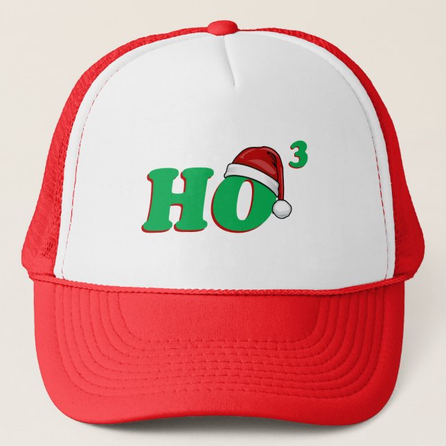 Ho 3 (Cubed) Christmas Humor Trucker Hat (Front)
