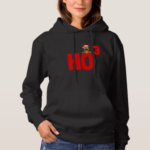 Ho 3 Math Teacher Funny Idea Cubed Christmas Santa Hoodie