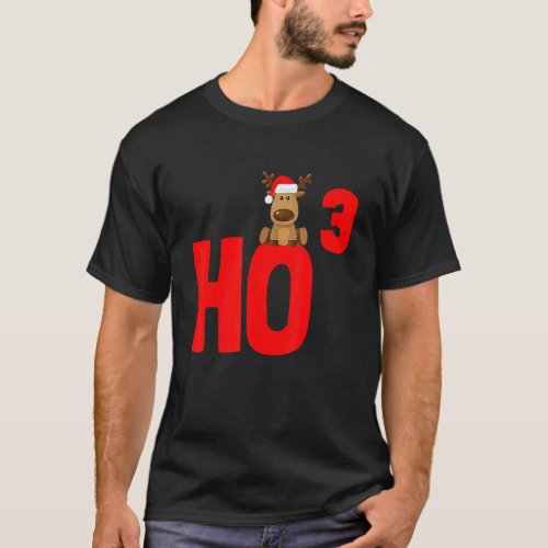 Ho 3 Math Teacher Funny Idea Cubed Christmas Santa T_Shirt