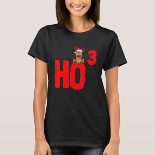 Ho 3 Math Teacher Funny Idea Cubed Christmas Santa T_Shirt