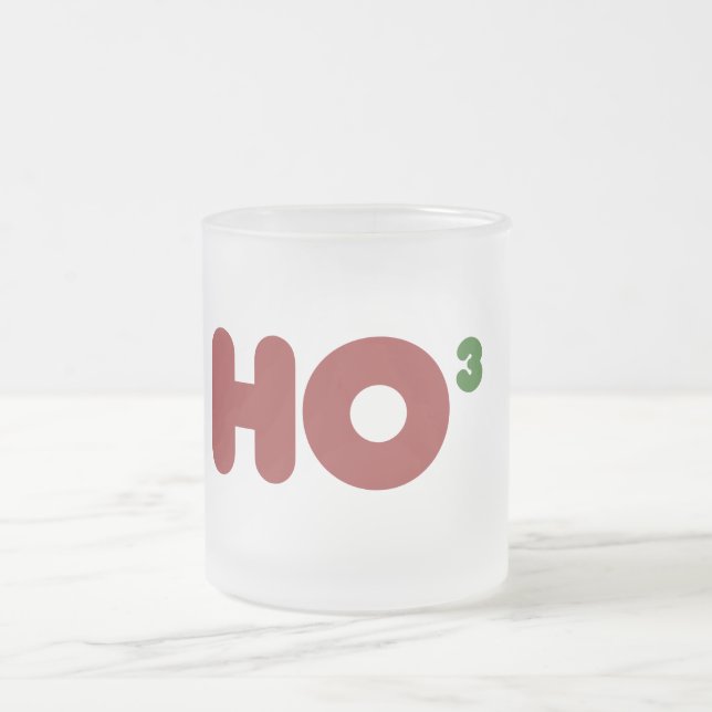 Ho 3 Nerdy funny christmas Frosted Glass Coffee Mug (Center)