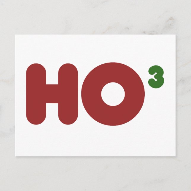 Ho 3 Nerdy funny christmas Holiday Postcard (Front)