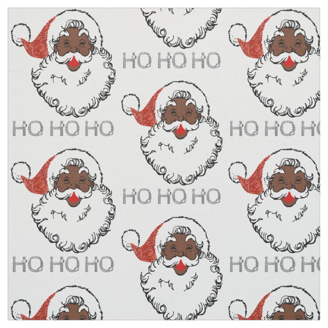 ho black santa fabric (Swatch)