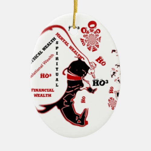 HO Black Santa Special Wealth Xmas To Dopng Ceramic Ornament