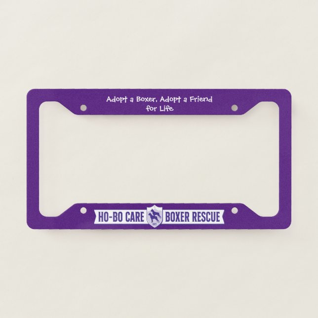 Ho-Bo Care Boxer Rescue License Plate Frame (Front)