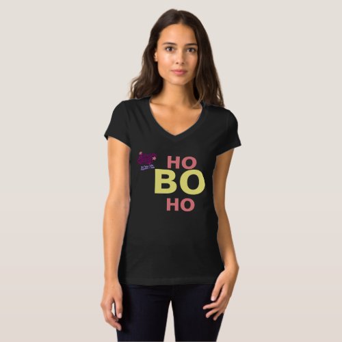 HO BO HO Text Festive Holiday T_Shirt
