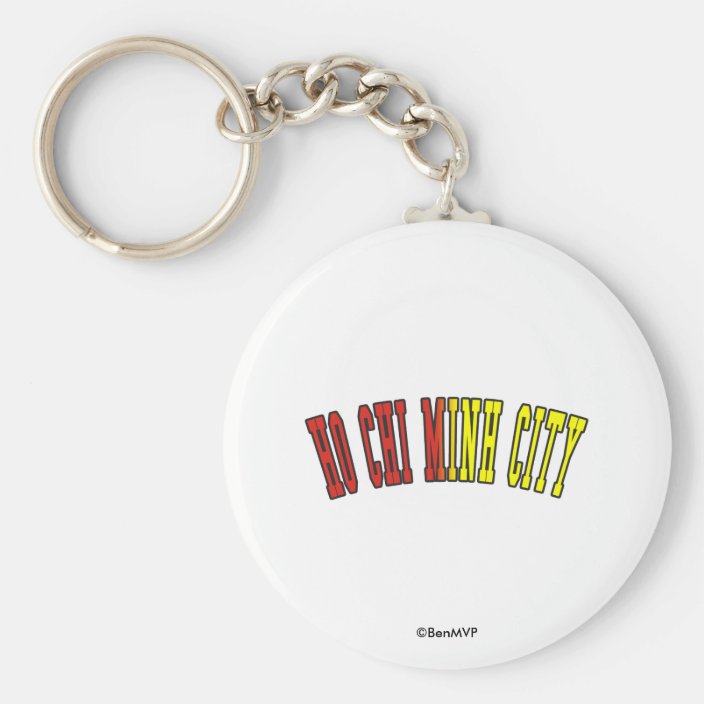 Ho Chi Minh City in Vietnam National Flag Colors Key Chain