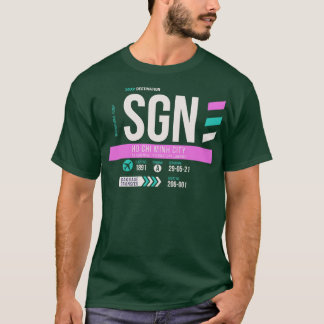 Ho Chi Minh City SGN Airport Code Baggage Tag 2 T-Shirt