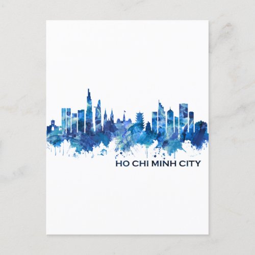 Ho Chi Minh City Vietnam Skyline Blue Holiday Postcard