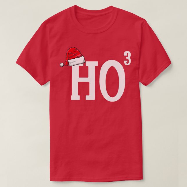Ho Cubed Funny Christmas Santa Hat Ho Ho Ho Christ T-Shirt (Design Front)