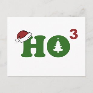 Ho Cubed Merry Christmas Holiday Postcard