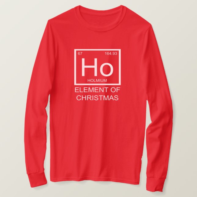 Ho Element Of Christmas Long Sleeve Unisex (red) T-Shirt (Design Front)