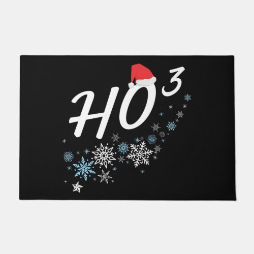 HO â Funny Christmas Santa Clause Ho Ho Ho Cubed  Doormat