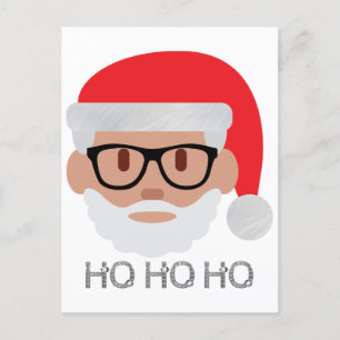 ho hipster santa holiday postcard