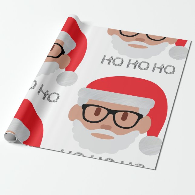 ho hipster santa wrapping paper (Unrolled)