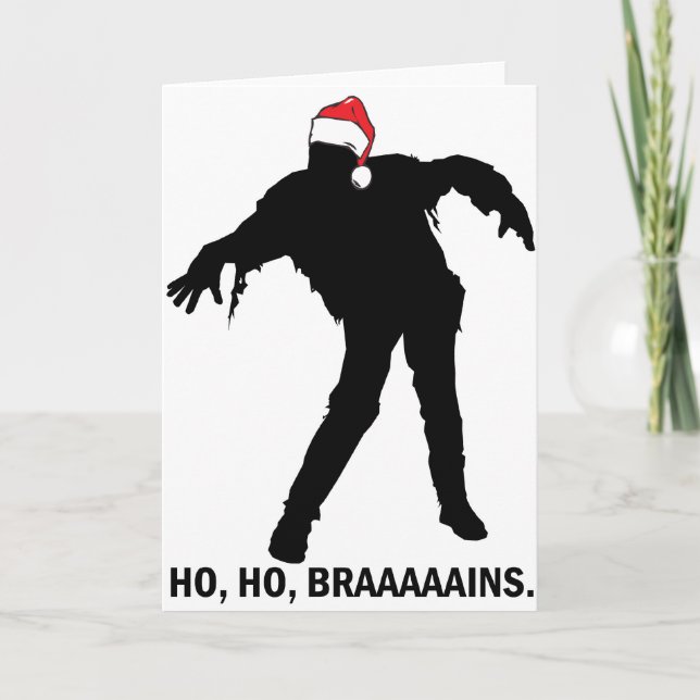 Ho Ho Brains Holiday Card (Front)