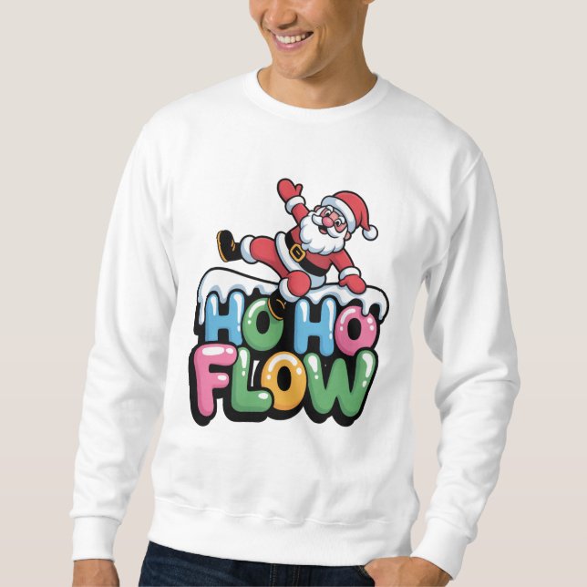 Ho Ho Flow — Dancing Santa Holiday Tee (Front)