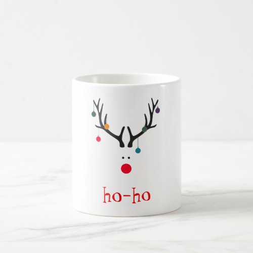 Ho ho funny cute minimalist Rudolph reindeer xmas Coffee Mug