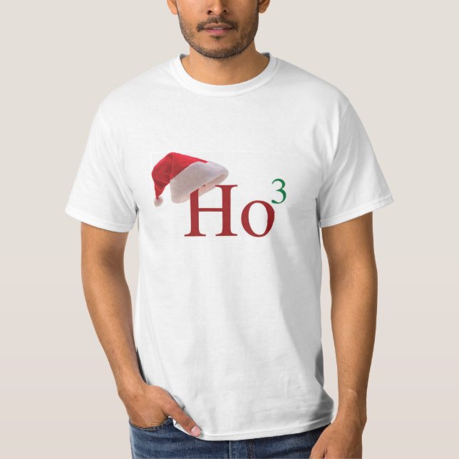 Ho Ho Ho 3 Christmas to the 3rd power Mens Tshirt (Front)
