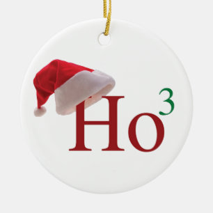 Ho Ho Ho 3 Merry Christmas to the 3rd power Ceramic Ornament