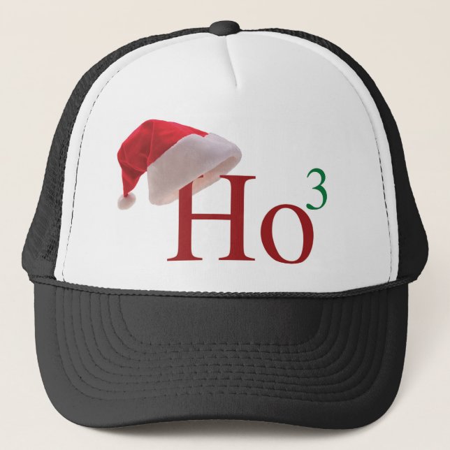 Ho Ho Ho 3 Merry Christmas to the 3rd power Trucker Hat (Front)