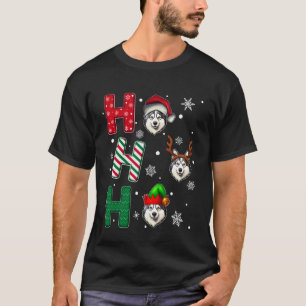 Ho Ho Ho Alaskan Malamute Dog Lover Christmas Sant T-Shirt