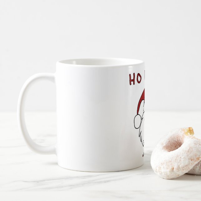HO HO HO and a bottle of rum! Coffee Mug (With Donut)