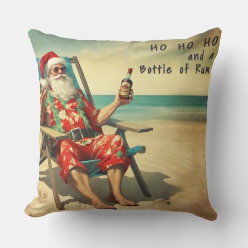 Ho Ho Ho and Rum _  Throw Pillow