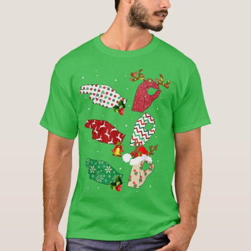 Ho Ho Ho ASL Sign Language Matching Family Pajamas T_Shirt