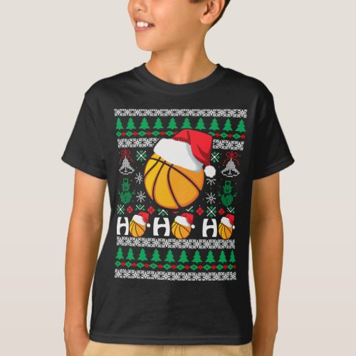 HO HO HO Basketball Ugly Christmas Sweater santa H