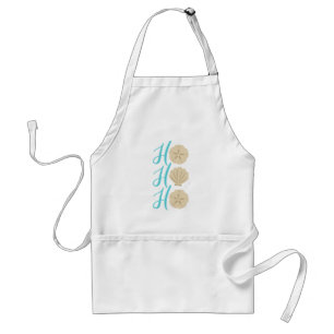 Ho Ho Ho Beach Christmas Sand Dollar and Shell Adult Apron