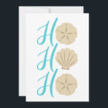 Ho Ho Ho Beach Christmas Sand Dollar and Shell Holiday Card<br><div class="desc">Cute beachy Christmas design with text reading "Ho Ho Ho" using sand dollars and shells.</div>
