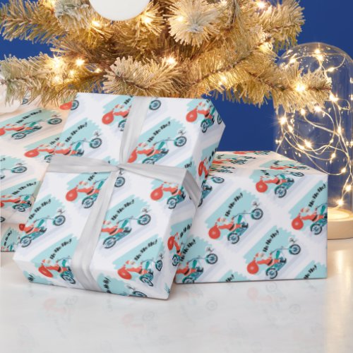 Ho Ho Ho Biker Santa Wrapping Paper