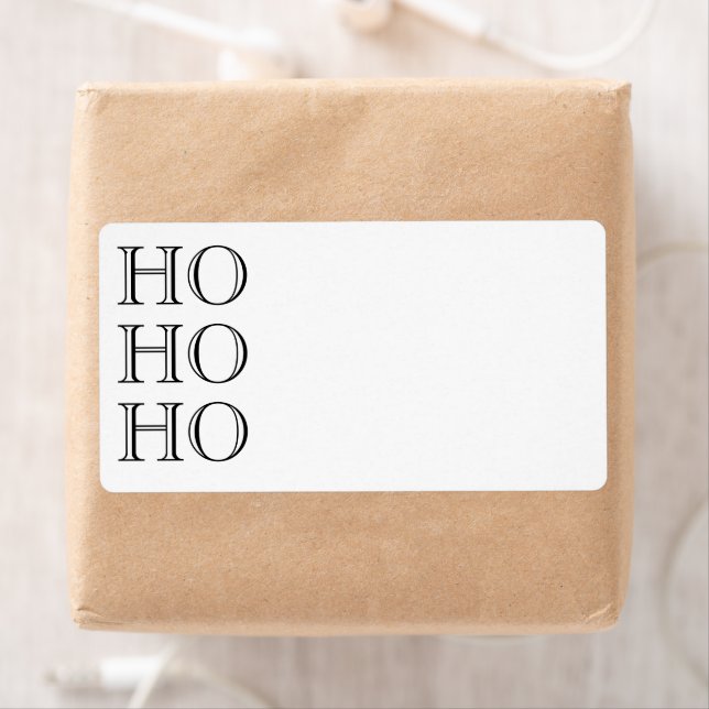 Ho Ho Ho black blank Christmas Return Address Label (Insitu)